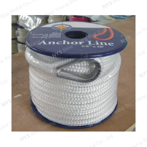 Nylon Double Braid Anchor Rope with SS316 Thimble
